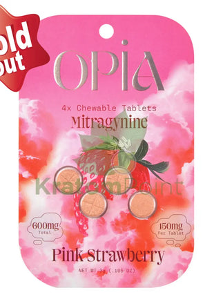 Opia Pink Strawberry Kratom Extract Tablets 150mg 4 tablets