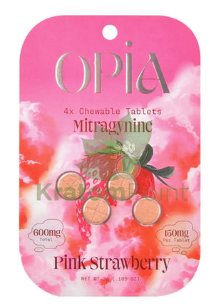 Opia Pink Strawberry Kratom Extract Tablets 150mg 4 tablets
