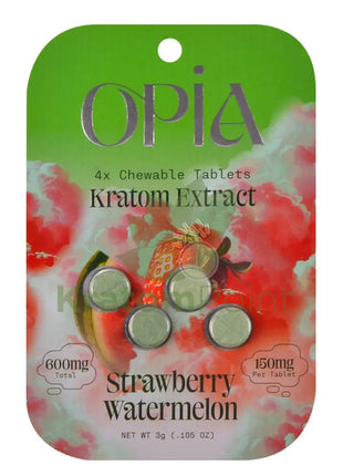 Opia Strawberry Watermelon Mitragynine Tablets 150mg 4 tablets - kratom extract