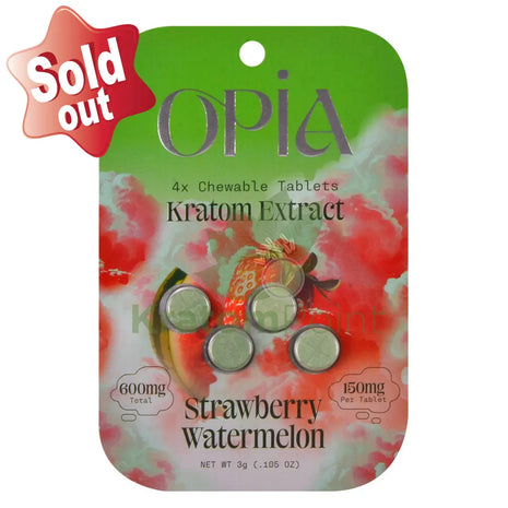 Opia Strawberry Watermelon Mitragynine Tablets 150mg 4 tablets - kratom extract