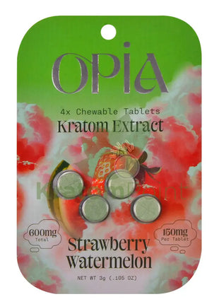 Opia Strawberry Watermelon Mitragynine Tablets 150mg 4 tablets - kratom extract