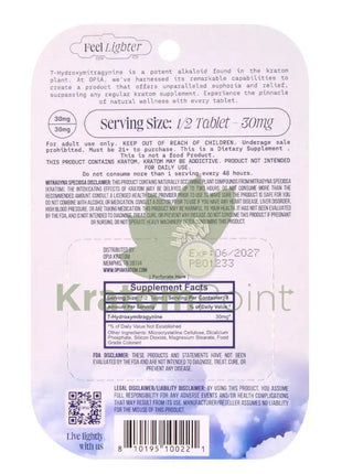 Opia Ultra 7-Hydroxymitragynine 60mg Blue Raspberry Tablets 4 count Hydroxy