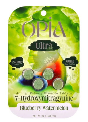 Opia Ultra 7-Hydroxymitragynine 60mg Blueberry Watermelon Tablets 4 count Hydroxy