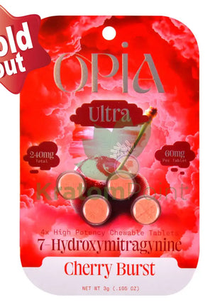 Opia Ultra 7-Hydroxymitragynine 60mg Cherry Burst Tablets 4 count Hydroxy