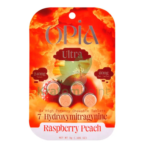Opia Ultra 7-Hydroxymitragynine 60mg Raspberry Peach Tablets 4 count Hydroxy