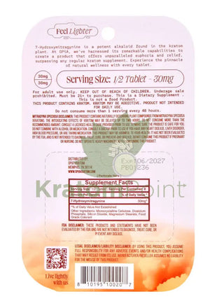 Opia Ultra 7-Hydroxymitragynine 60mg Raspberry Peach Tablets 4 count Hydroxy
