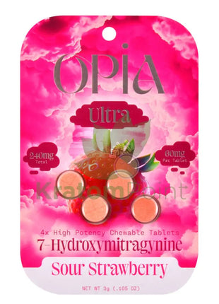 Opia Ultra 7-Hydroxymitragynine 60mg Sour Strawberry Tablets 4 count Hydroxy