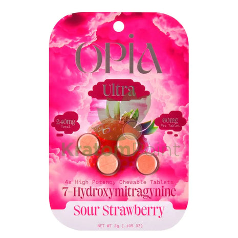 Opia Ultra 7-Hydroxymitragynine 60mg Sour Strawberry Tablets 4 count Hydroxy
