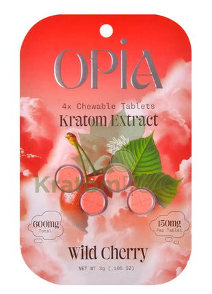 Opia Wild Cherry Kratom Extract Tablets 150mg 4 tablets