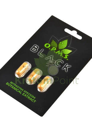 OPMS Black Kratom Capsules 3 count pack
