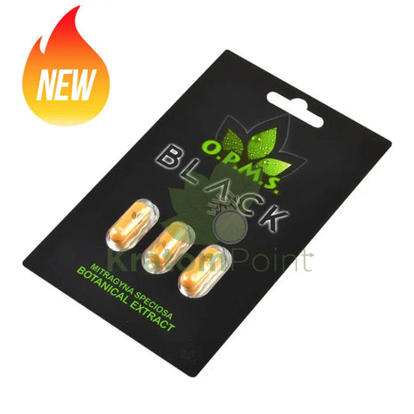 OPMS Black Kratom Capsules 3 count pack
