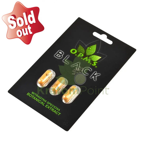 OPMS Black Kratom Capsules 3 count pack