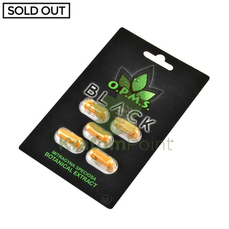 OPMS Black Kratom Capsules 5 count pack