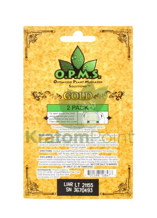 OPMS Gold Kratom Capsules 2 count pack