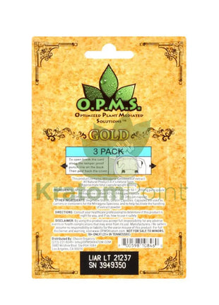 OPMS Gold Kratom Capsules 3 count pack