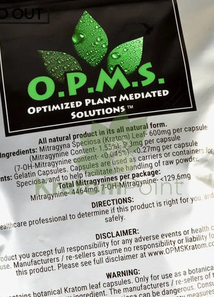 Opms Kratom 480 Capsules Super Green Borneo Opms