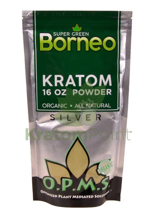 OPMS Kratom Powder 16oz Super Green Borneo opms