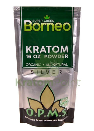 OPMS Kratom Powder 16oz Super Green Borneo opms