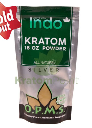 OPMS Kratom Powder 16oz White Vein Indo opms