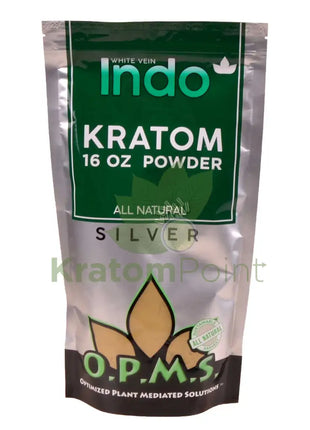 OPMS Kratom Powder 16oz White Vein Indo opms