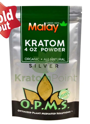 Opms Kratom Powder 4Oz Green Vein Malay Opms
