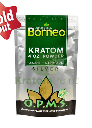 Opms Kratom Powder 4Oz Super Green Borneo Opms