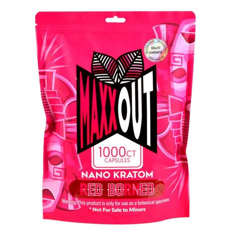 Pain Out (Maxx Out) Kratom Capsules 1000Ct Red Borneo Pain Out