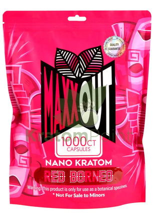 Pain Out (Maxx Out) Kratom Capsules 1000Ct Red Borneo Pain Out