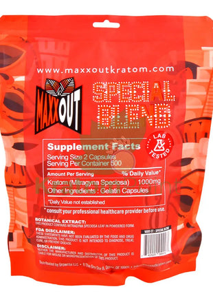 Pain Out (Maxx Out) Kratom Capsules 1000ct Special Blend - pain out