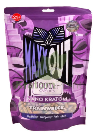 Pain Out (Maxx Out) Kratom Capsules 1000ct Train Wreck - pain out