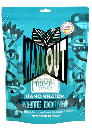 Pain Out (Maxx Out) Kratom Capsules 1000Ct White Borneo Pain Out