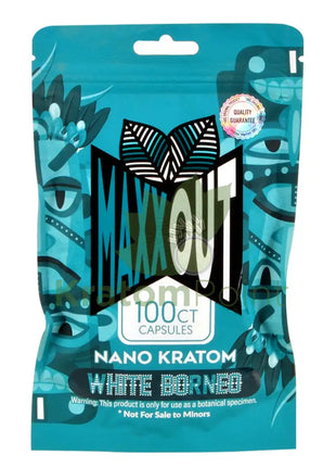 Pain Out (Maxx Out) Kratom Capsules 100Ct White Borneo Pain Out