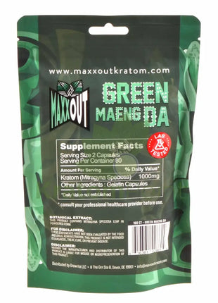 Pain Out (Maxx Out) Kratom Capsules 160ct Green Maeng Da pain out