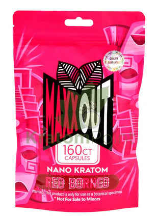 Pain Out (Maxx Out) Kratom Capsules 160Ct Red Borneo Pain Out