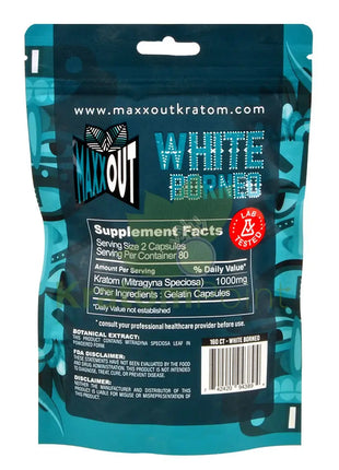 Pain Out (Maxx Out) Kratom Capsules 160Ct White Borneo Pain Out