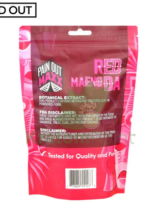 Pain Out Kratom 280 count capsules Red Maeng Da-back