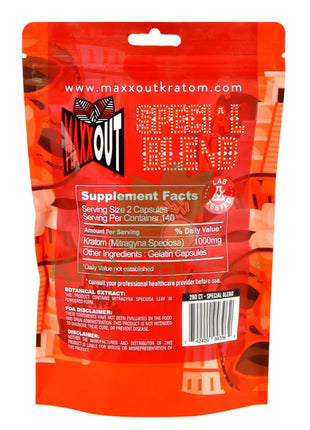 Pain Out (Maxx Out) Kratom Capsules 280Ct Special Blend Pain Out