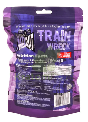 Pain Out (Maxx Out) Kratom Capsules 280ct Train Wreck - pain out