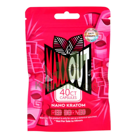 Pain Out (Maxx Out) Kratom Capsules 40Ct Red Borneo Pain Out