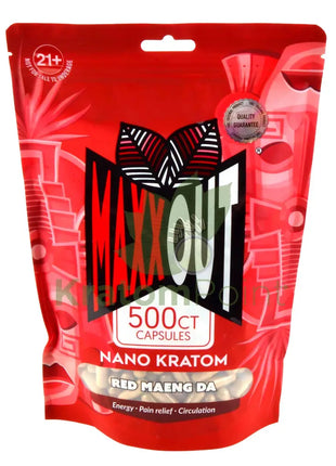 Pain Out (Maxx Out) Kratom Capsules 500ct Red Maeng Da - pain out