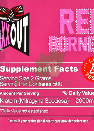 Pain Out (Maxx Out) Kratom Powder 1000G Red Borneo Pain Out