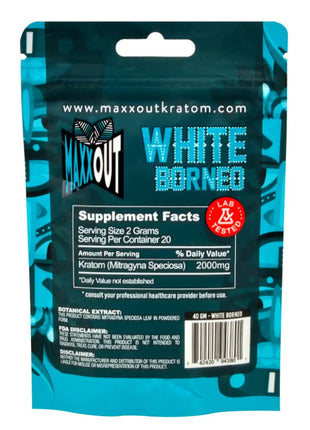 Pain Out (Maxx Out) Kratom Powder 40G White Borneo Pain Out