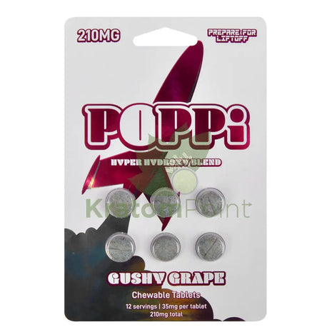 POPPi Hyper Hydroxy Blend 35mg Gushy Grape Tablets 6 count Hydroxy