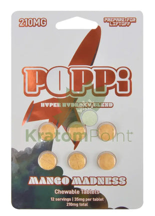 POPPi Hyper Hydroxy Blend 35mg Mango Madness Tablets 6 count Hydroxy