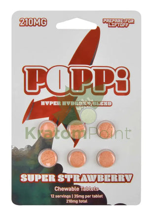 POPPi Hyper Hydroxy Blend 35mg Super Strawberry Tablets 6 count Hydroxy