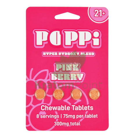 POPPi Hyper Hydroxy Blend 75mg Pink Berry Tablets 4 count Hydroxy