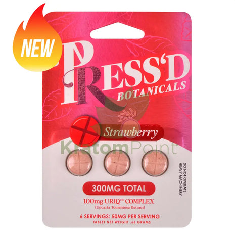 Press’d Botanicals 300mg Uriq Complex Strawberry Tablets 3ct Cats claw