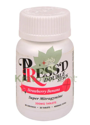 Press’d Double Stack Strawberry Banana Super MIT Tablets 20 count - kratom extract