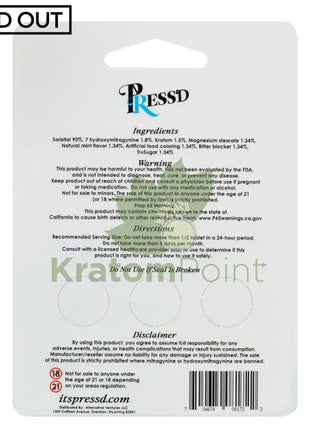 Press’d Kratom 3 Tablets