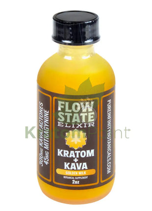 Pure Infinity Botanicals Flow State Elixir Golden Milk Kratom + Kava 2oz shot Kava & Kratom